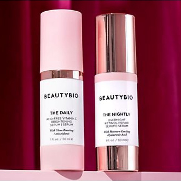 BEAUTYBIO THE DAILY +  THE NIGHTLY SERUM SET VIT C BRIGHTENING F/S 1 Oz ea. NIB! - Picture 2 of 9